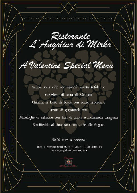 A Valentine Special Menù