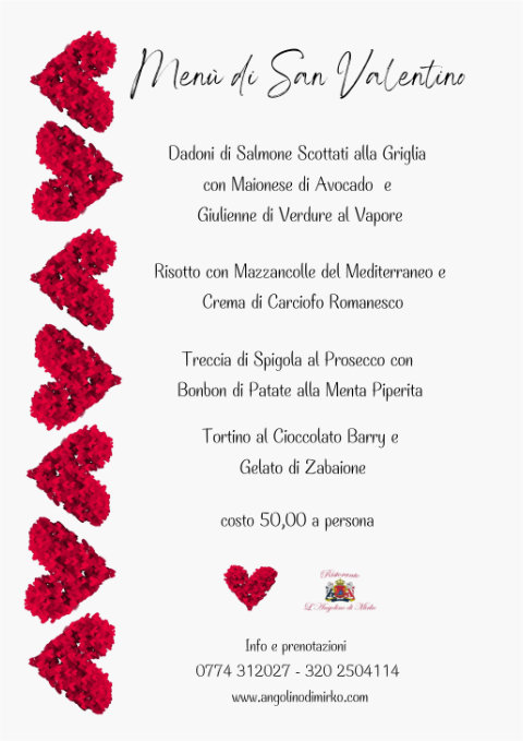 Menù di San Valentino