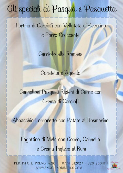Gli speciali di Pasqua e Pasquetta